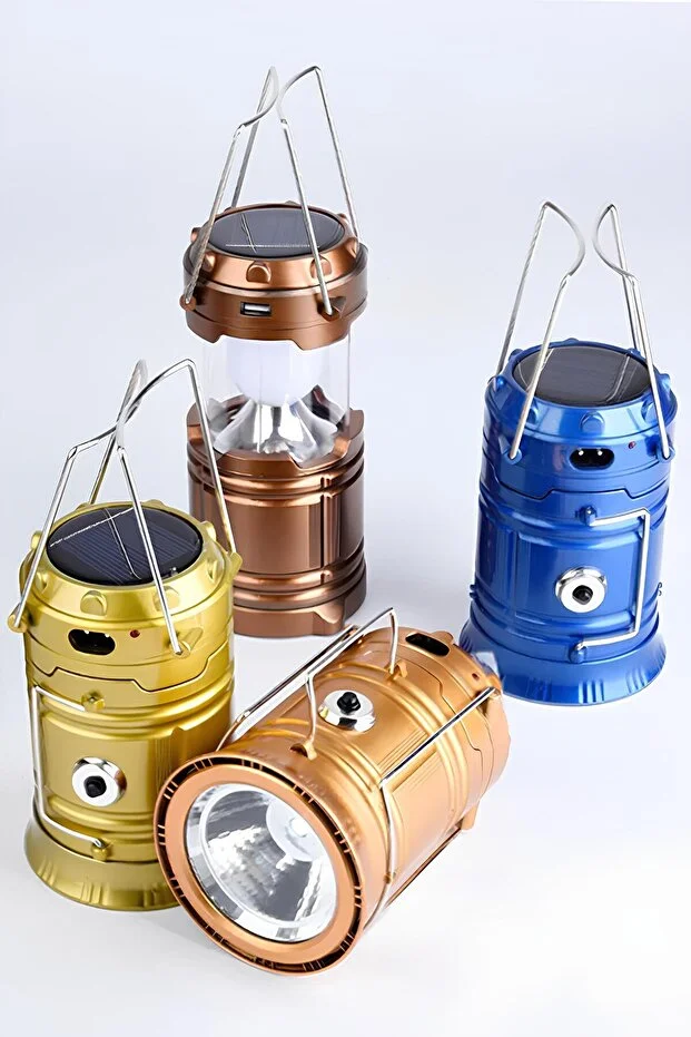 Pilsiz Kullanım Solar Güneş Enerjili Kamp Bahçe Lambası Solar Mavi